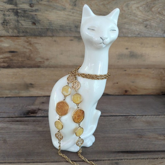 Vintage Sarah Coventry 1974 "Taste of Honey" 37" Necklace / 8951 - Picture 1 of 8